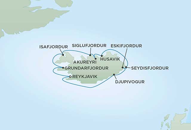 Regent Cruises | 10-Nights Roundtrip from Reykjavik Cruise Iinerary Map
