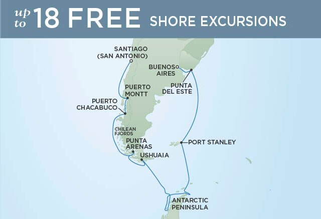 Regent Cruises | 17-Nights from Buenos Aires to Santiago Cruise Iinerary Map